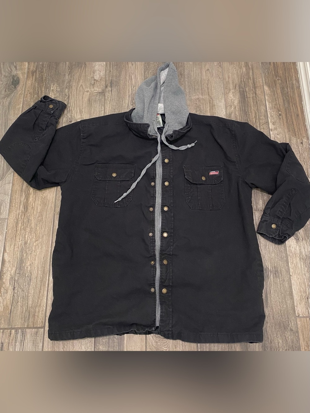 Vintage Dickies Black Genuine Workwear Jacket with Gray Hood
